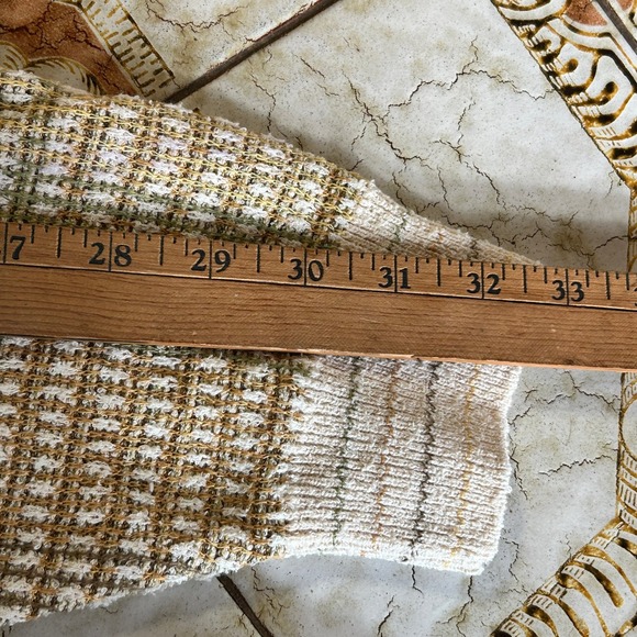 Tricots St Raphael Sweater Plaid Waffle Knit Crewneck Men's‎ Large Vtg NWT Linen - Picture 5 of 6